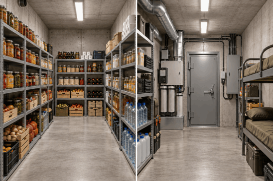 Betonowa piwnica i schron awaryjny